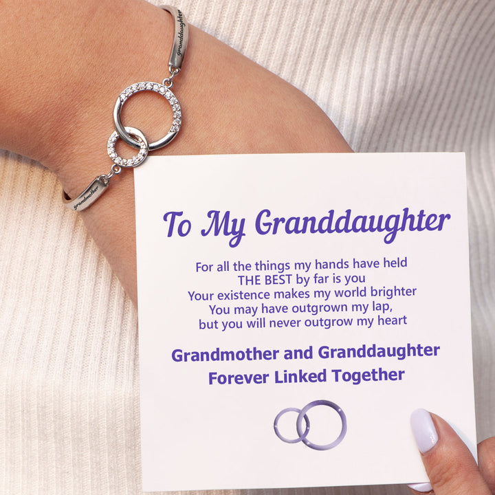 To My Granddaughter "You will never outgrow my heart" Double Ring Bracelet