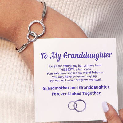 To My Granddaughter "You will never outgrow my heart" Double Ring Bracelet