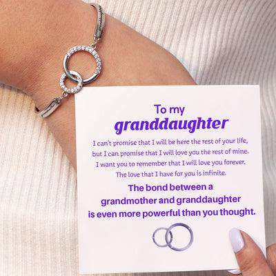 To My Granddaughter "The bond between a grandmother and granddaughter" Double Ring Bracelet