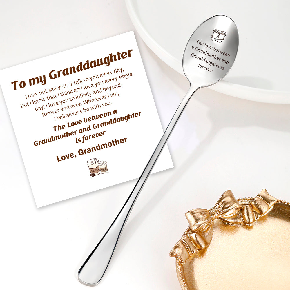 To My Granddaughter "I think and love you every single day" Engraved Spoon
