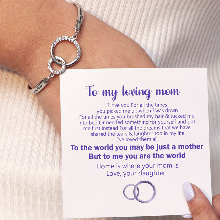 To My Mother "You are the world " Double Ring Bracelet