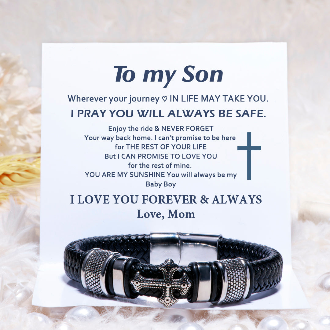 To My Son "FOREVER & ALWAYS" Cross Bracelet