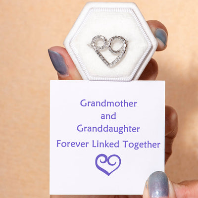 To My Granddaughter "Forever Linked Together" Heart Ring