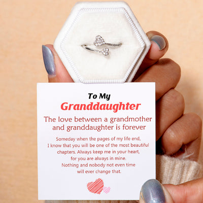 To My Granddaughter "Forever Linked Together" Heart Ring