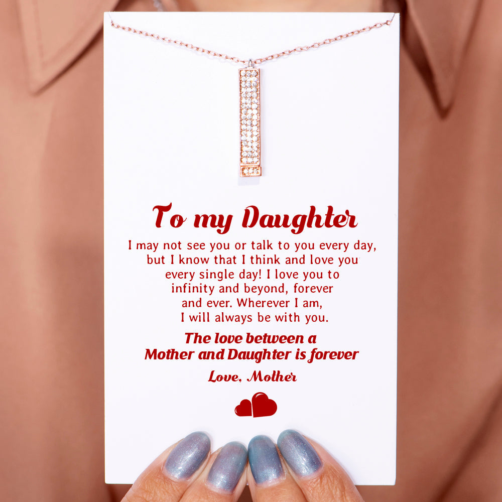 To My Daughter "Always in my heart" Diamond Necklace
