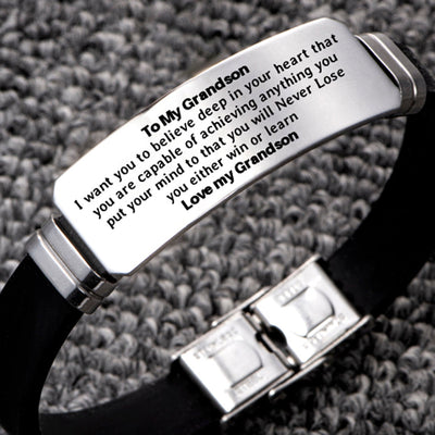 To My Grandson "Forever Love" Men's Bracelet