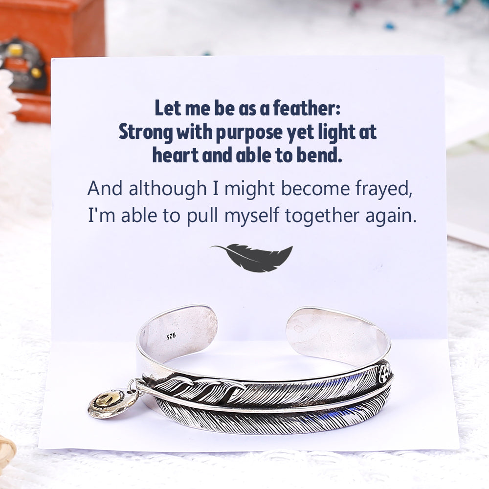 "Be as a Feather" Feather Bangle