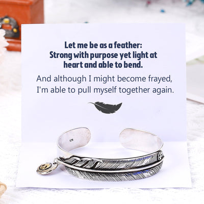 "Be as a Feather" Feather Bangle