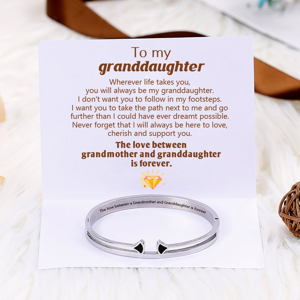 To My Granddaughter "The love between a Grandmother and Granddaughter is forever" Arrow Bracelet