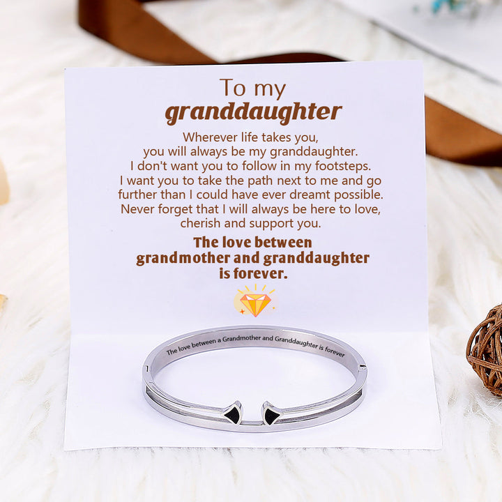 To My Granddaughter "The love between a Grandmother and Granddaughter is forever" Arrow Bracelet