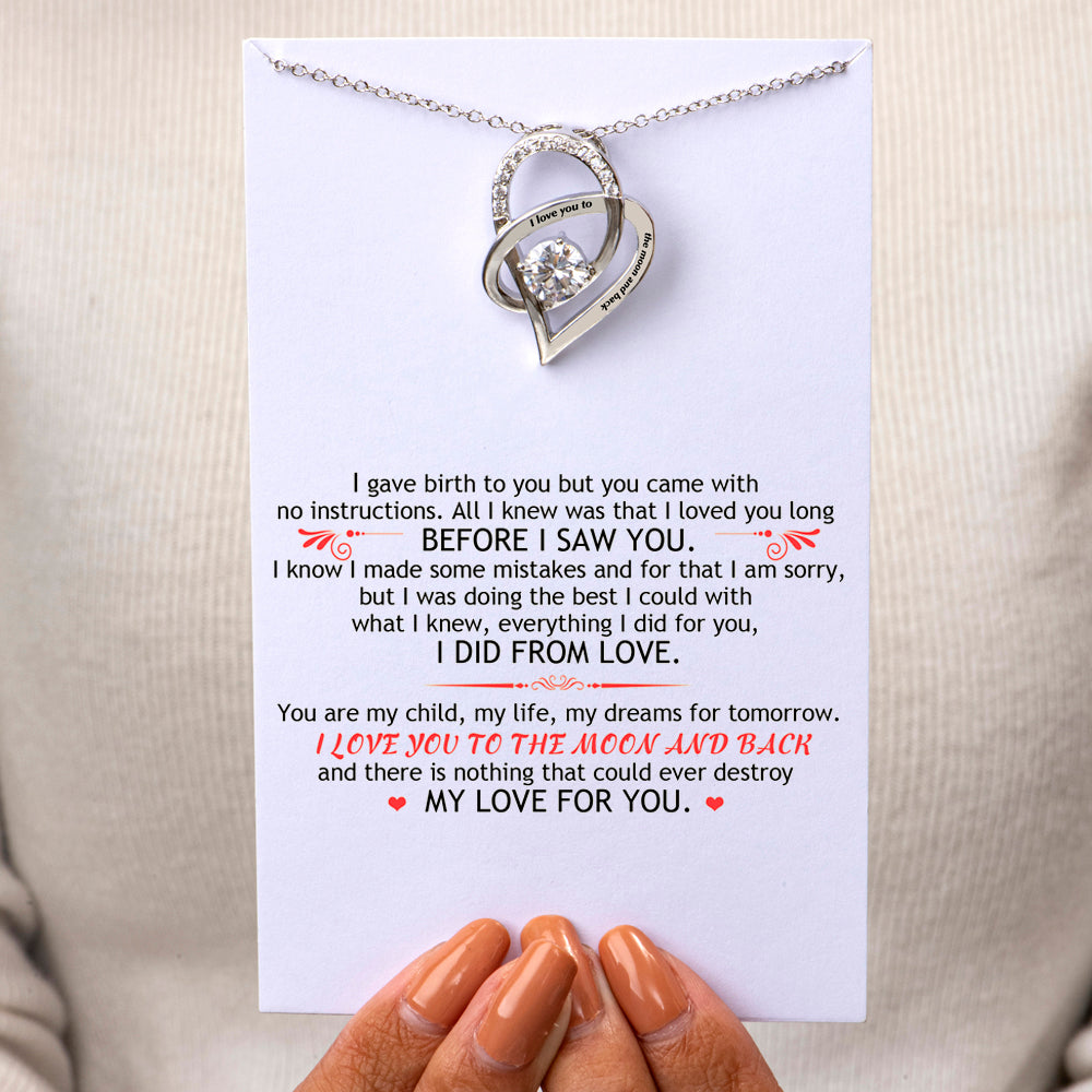 To My Daughter "I Love You to The Moon and Back" Sweetheart Necklace