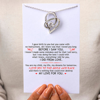 To My Daughter "I Love You to The Moon and Back" Sweetheart Necklace