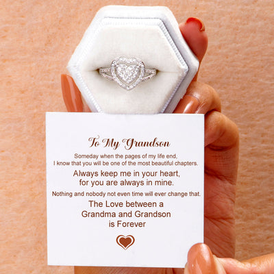 To My Granddaughter "Always in my heart" Double Heart Ring