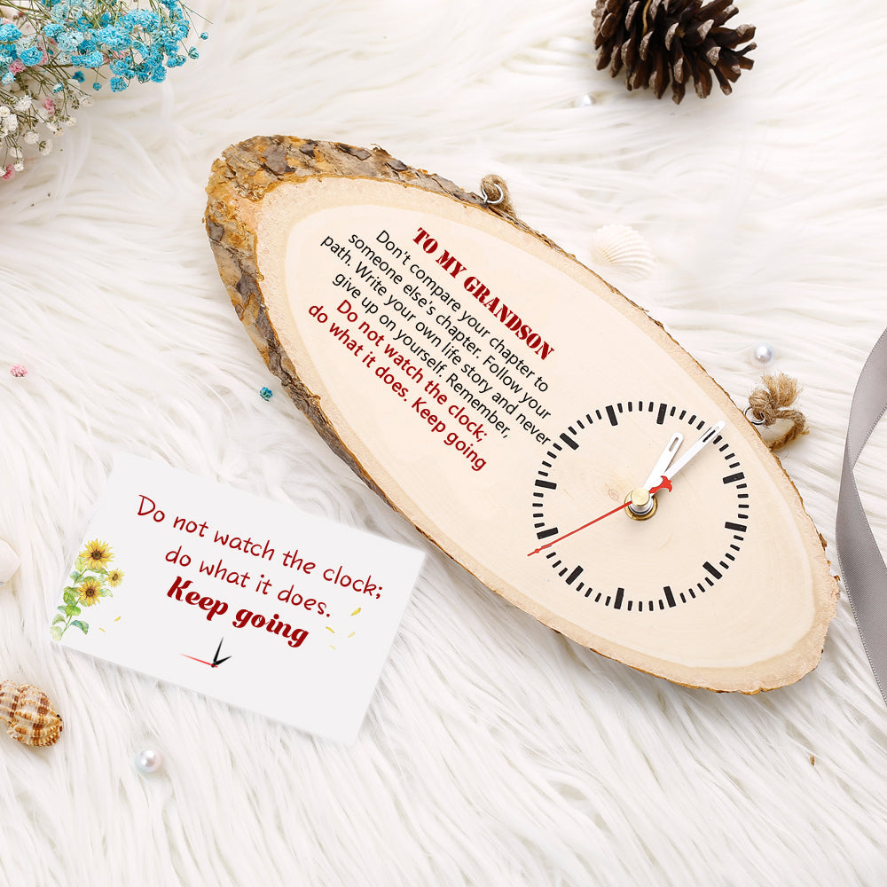 To My Grandson "Keep going" Love Clock.