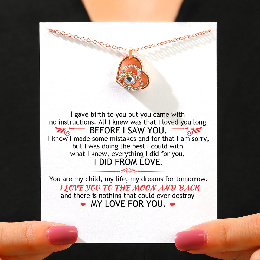 To My Daughter "Love You to the Moon and Back" Projection Necklace