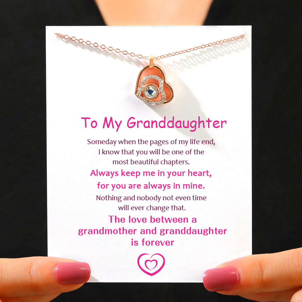 To My Granddaughter "Love Forever" Projection Necklace