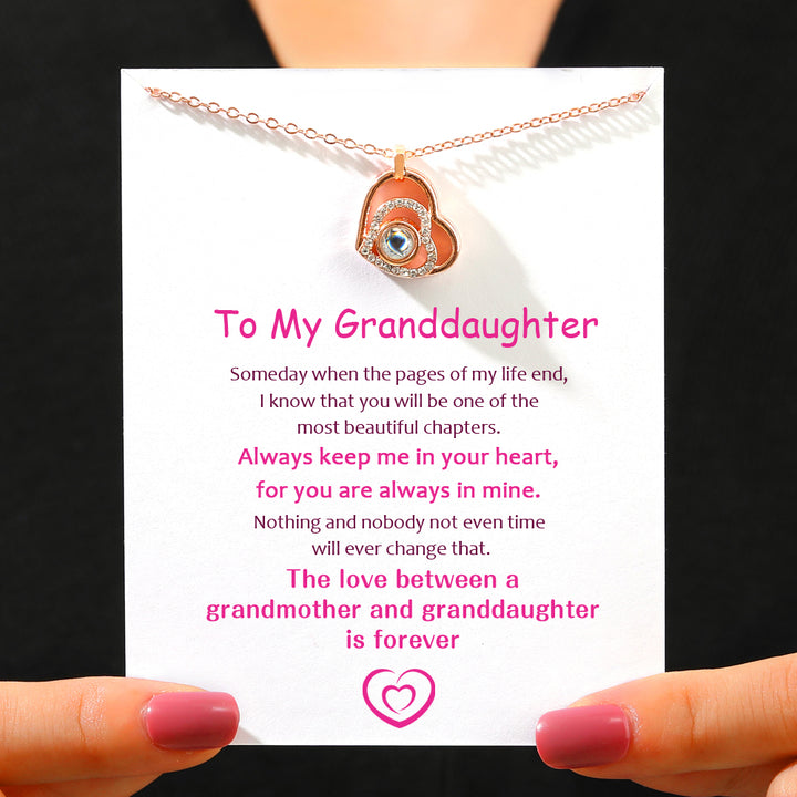 To My Granddaughter "Love Forever" Projection Necklace
