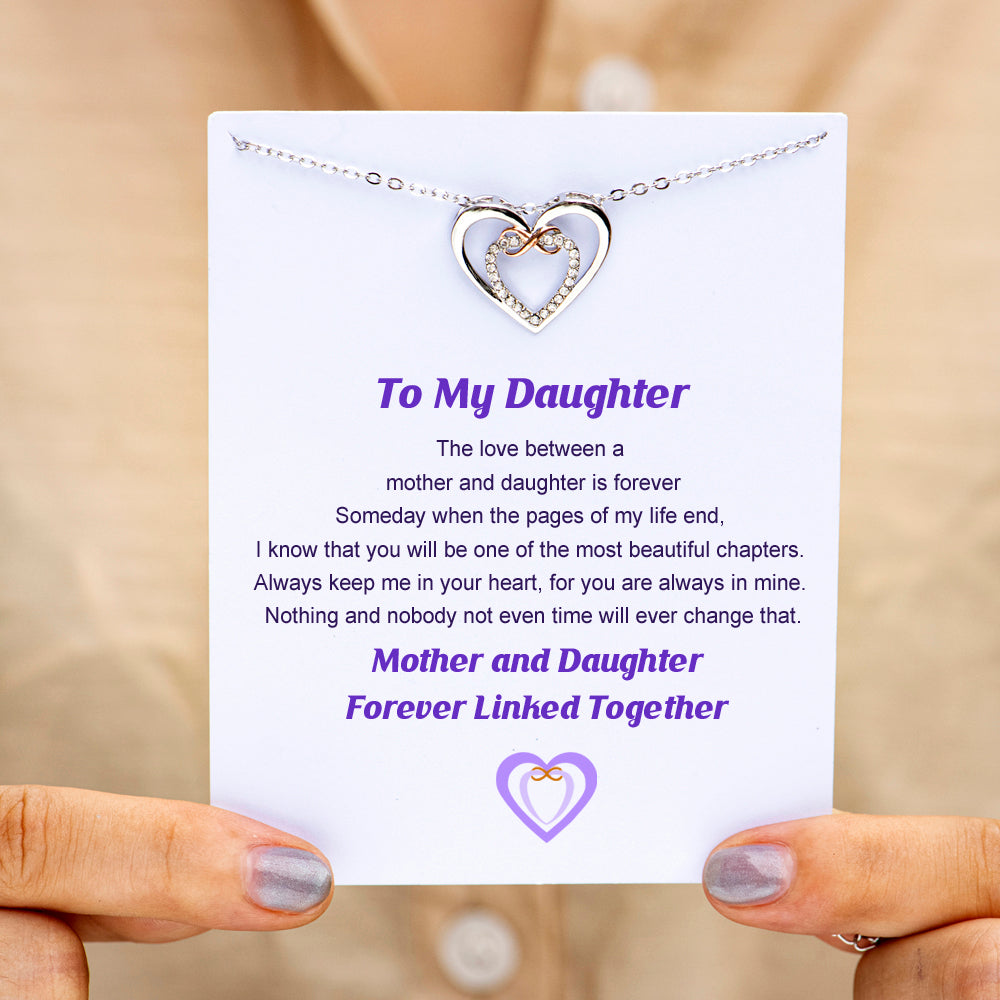 To My Daughter "Forever Linked Together" Infinite Love Necklace