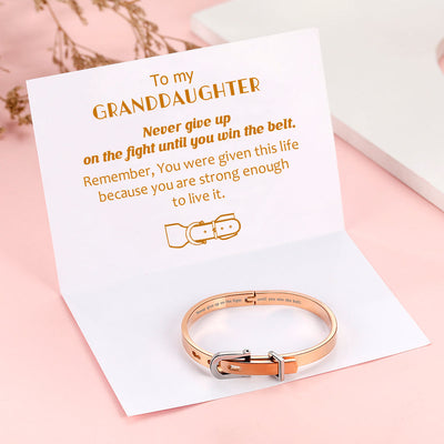 To My Granddaughter "Never give up" Belt Bracelet