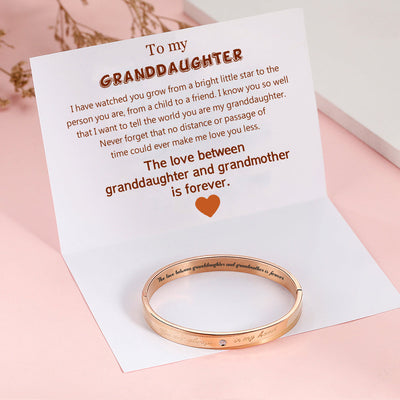 To My Granddaughter "The love between granddaughter and grandmother is forever." Bracelet