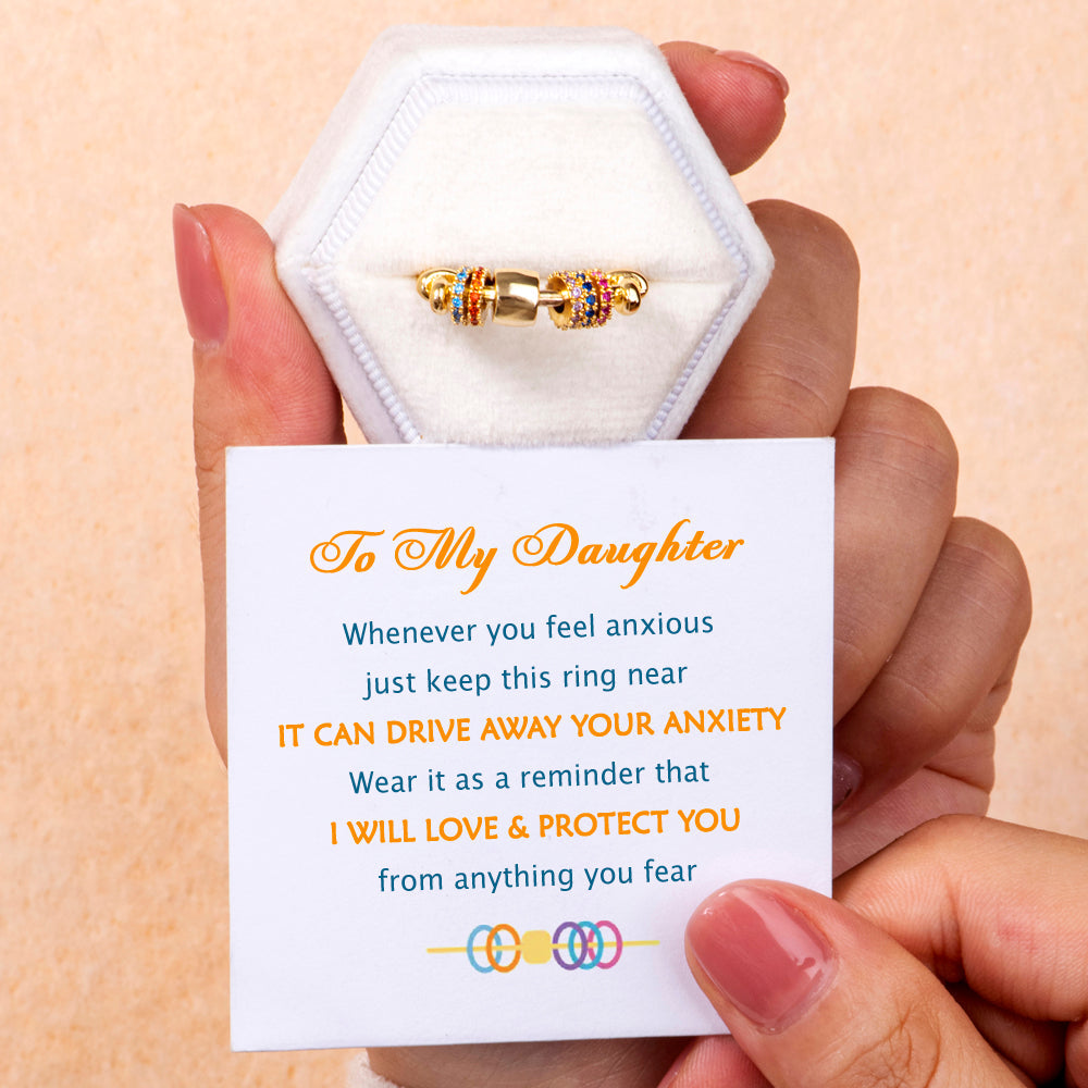 To My Daughter "I WILL LOVE & PROTECT YOU" Fidget Spinner Ring
