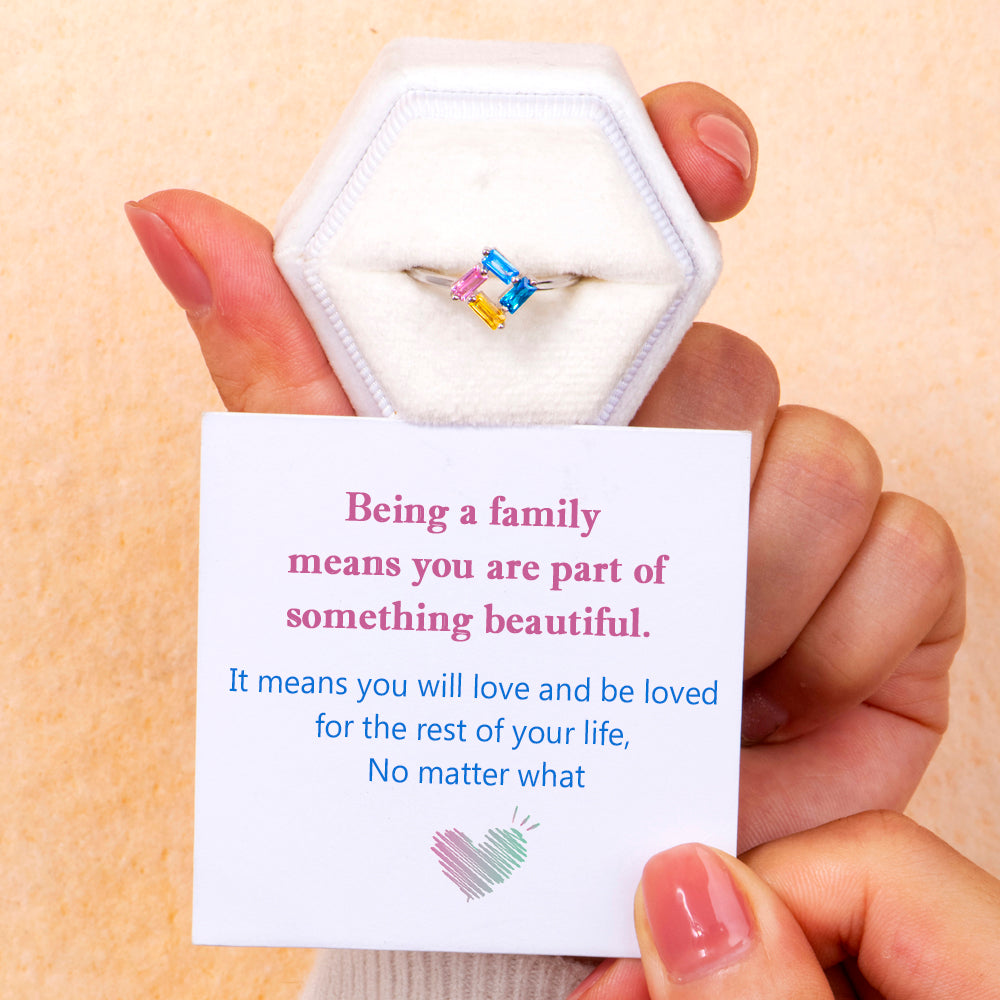 [Custom Birthstone] "You are family" Birthstone Ring