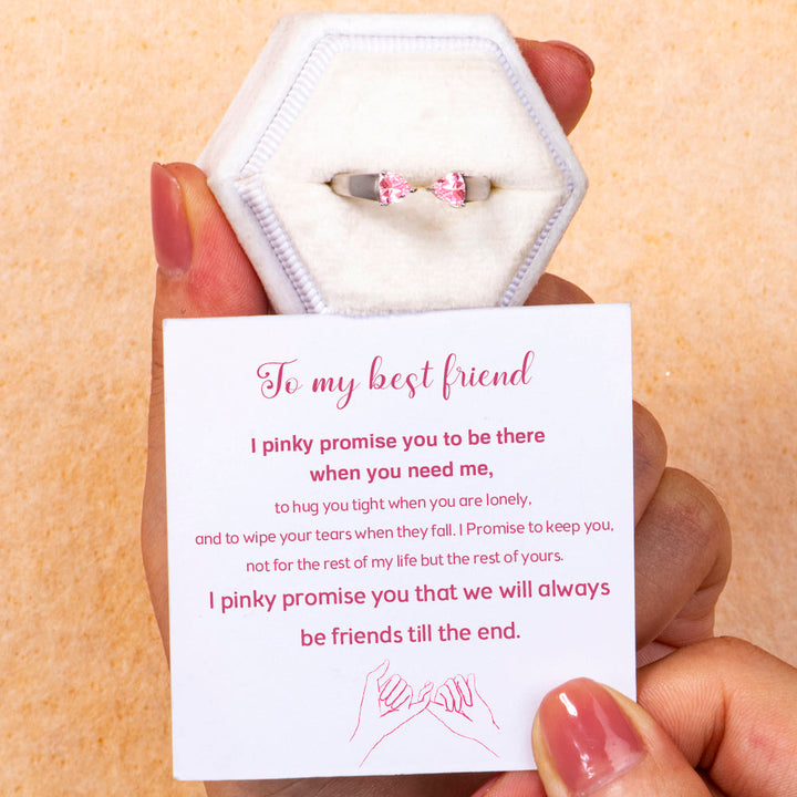 To My Best Friend "Pinky Promise" Pink Dimonds Ring