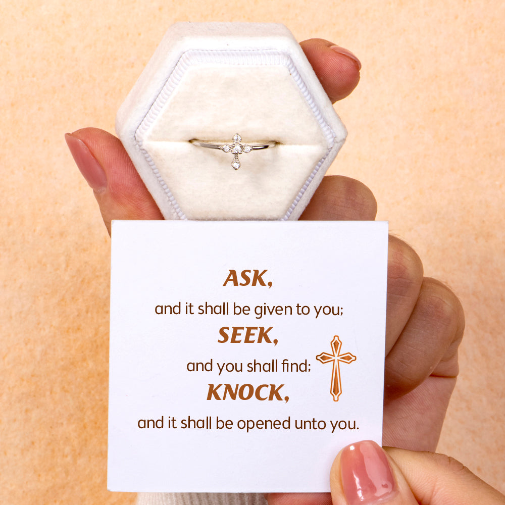 "ASK, SEEK, KNOCK." Cross Ring