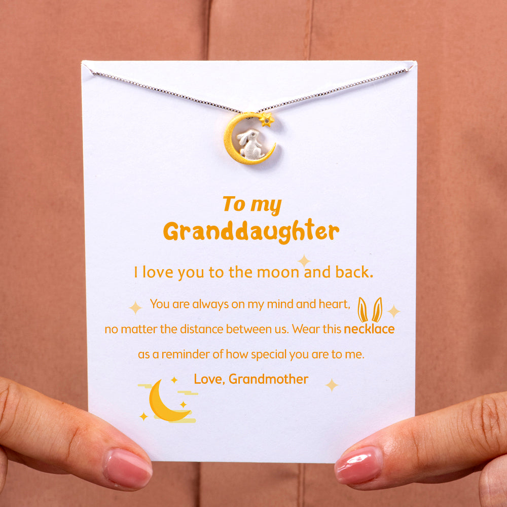To My Granddaughter "I love you to the moon and back." Pendant Necklace