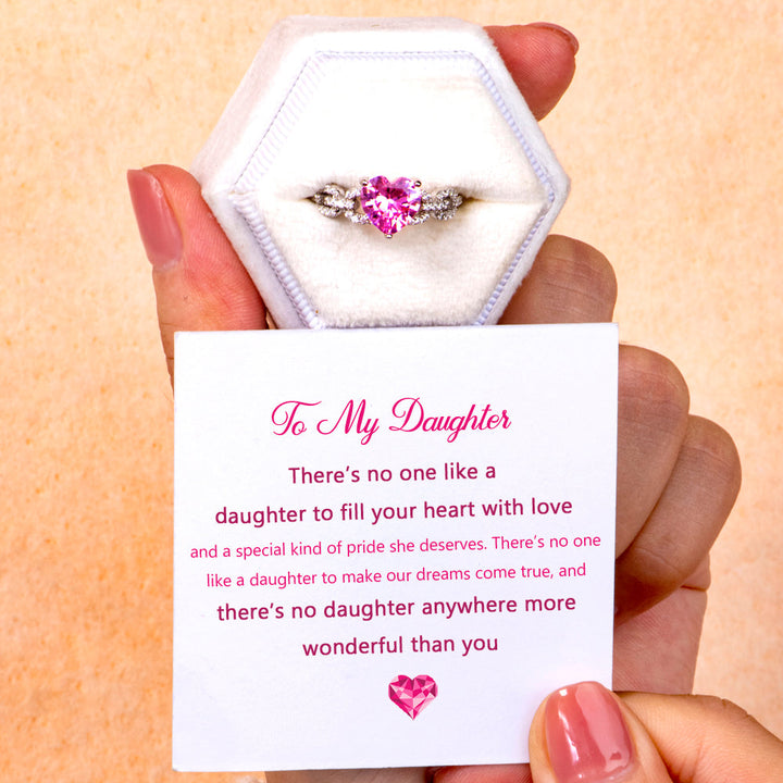 Gift card with supportive message for this silver ring for daughter.