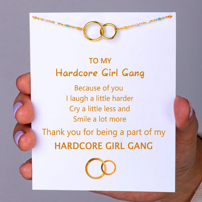 To My Best Friend "HARDCORE GIRL GANG" Double Ring Bracelet