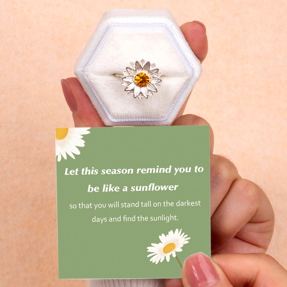 "Be a sunflower" Sunflower Ring