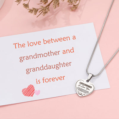 To My Granddaughter "Forever Love" Heart Necklace