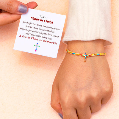 TO MY Sister in Christ "Sister in Christ" Cross Bracelet