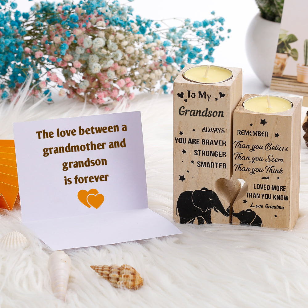 To My Grandson "Forever Love" Lve Candle Holder