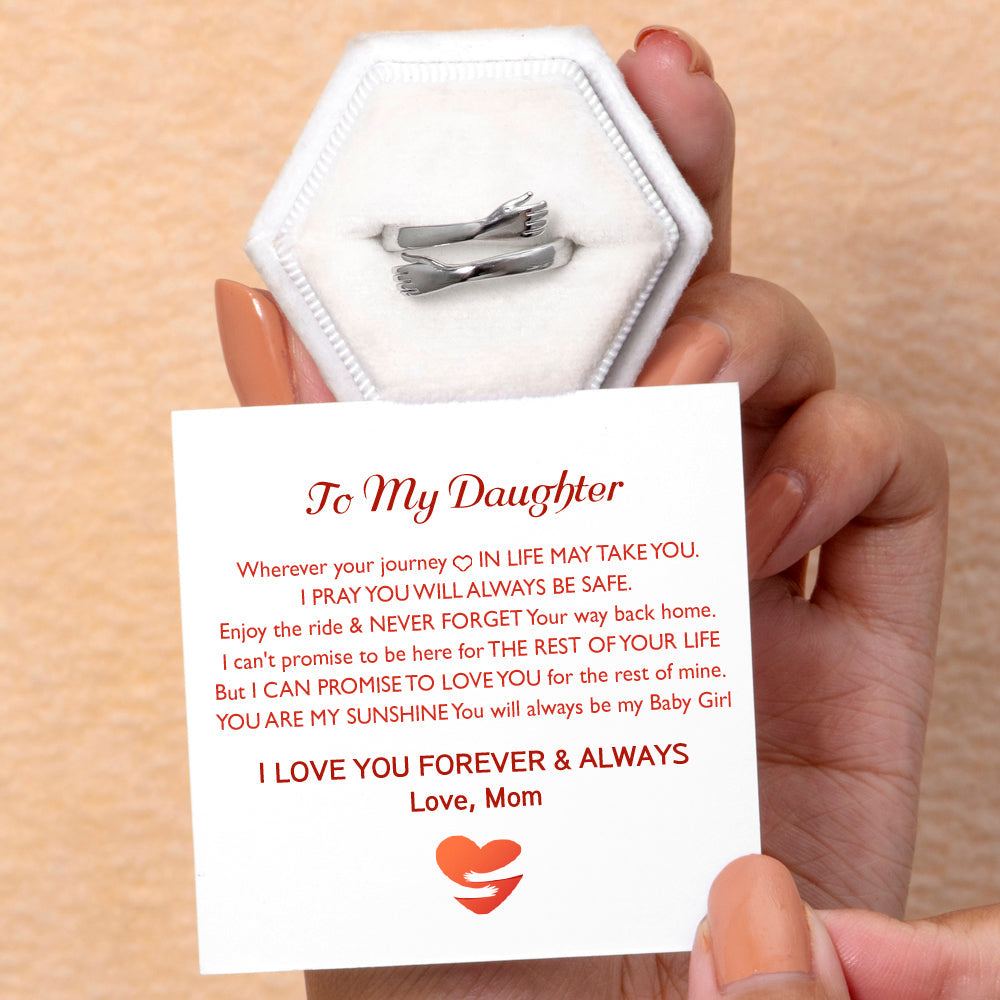 To My Daughter "Aways in my heart" Hug Ring