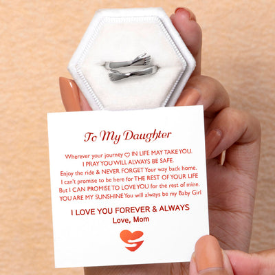 To My Daughter "Aways in my heart" Hug Ring