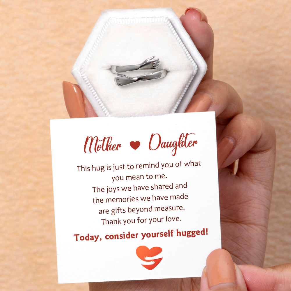 Gift card with loving message for these mom daughter matching rings.