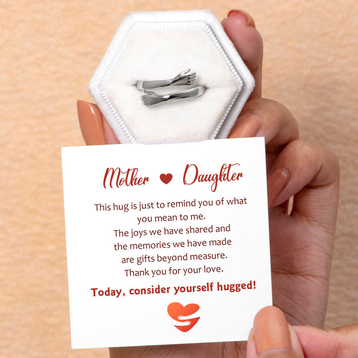 Gift card with loving message for these mom daughter matching rings.