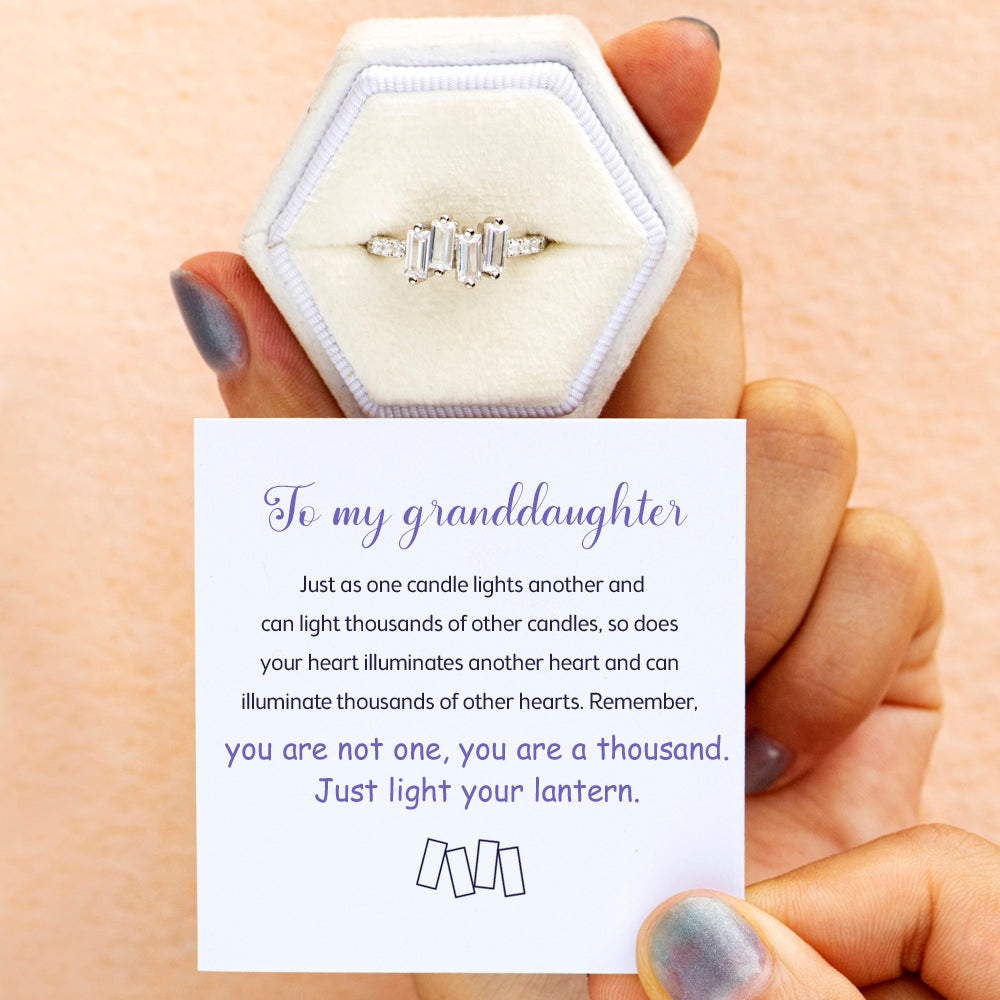 To My Granddaughter "Light your lantern." Diamond  Ring