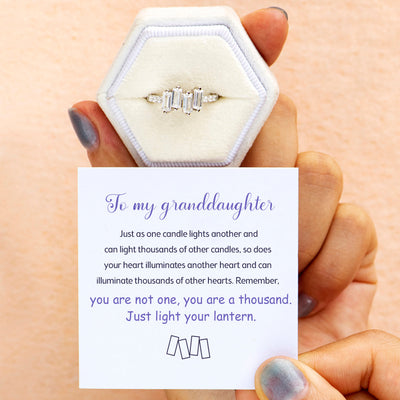 To My Granddaughter "Light your lantern." Diamond  Ring