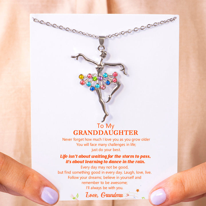 To My Granddaughter "Dance in the rain" Necklace