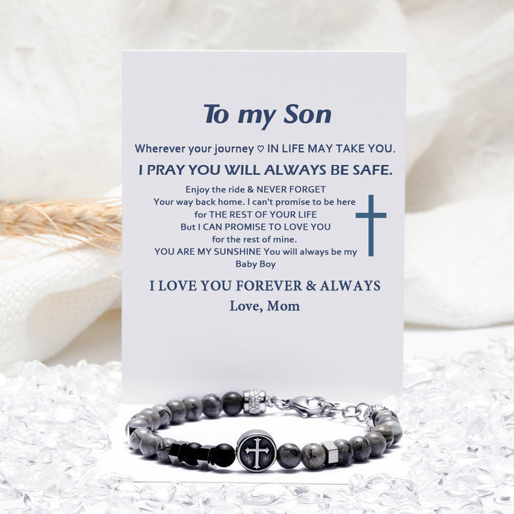 To My Son "FOREVER & ALWAYS" Cross Bracelet