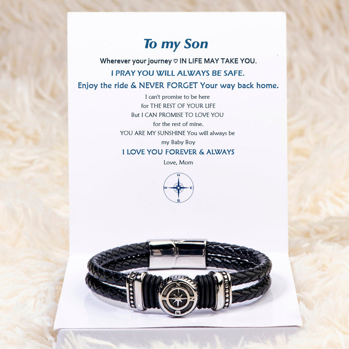 To My Son "FOREVER & ALWAYS" Compass Bracelet