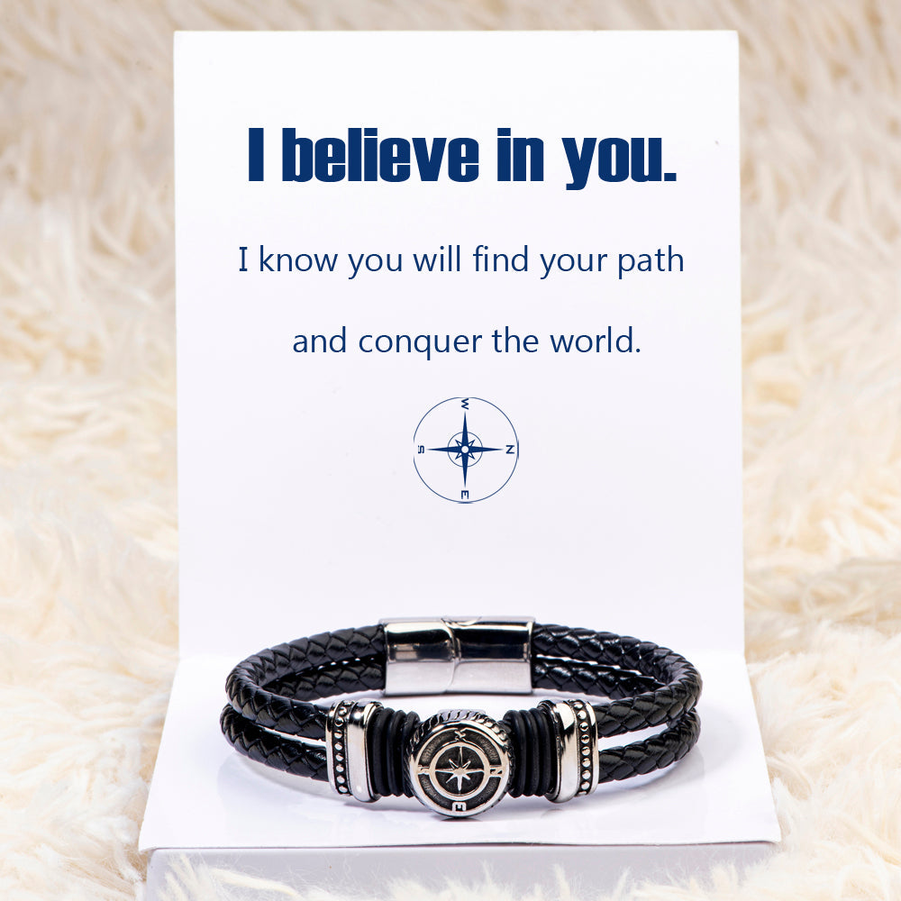 "Believe" Compass Bracelet