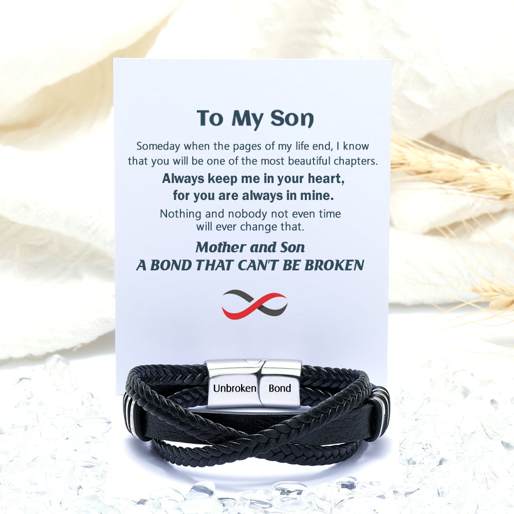 To My Son "A BOND THAT CAN'T BE BROKEN" Bond Bracelet