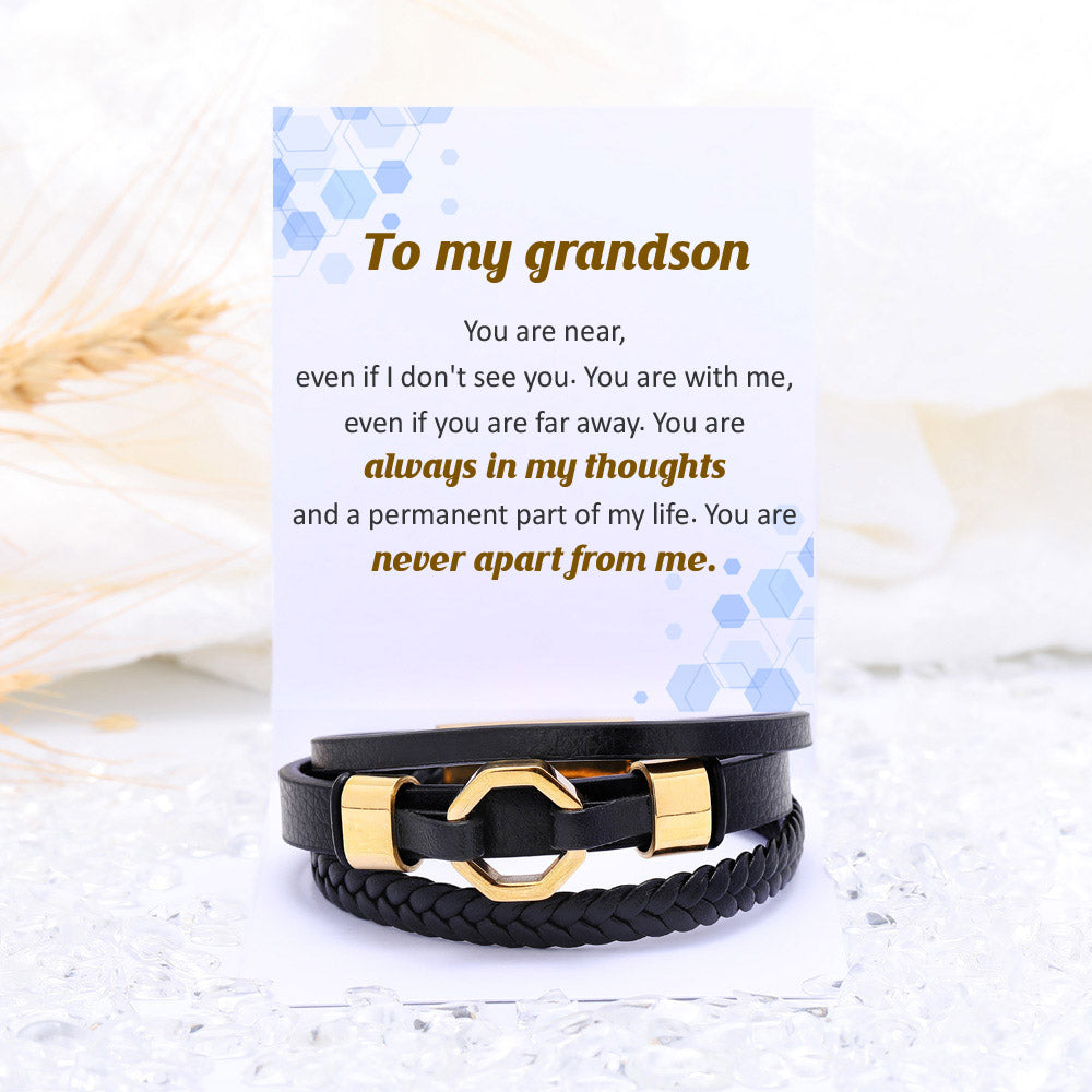 To My Grandson "Always with you" Ring Bracelet