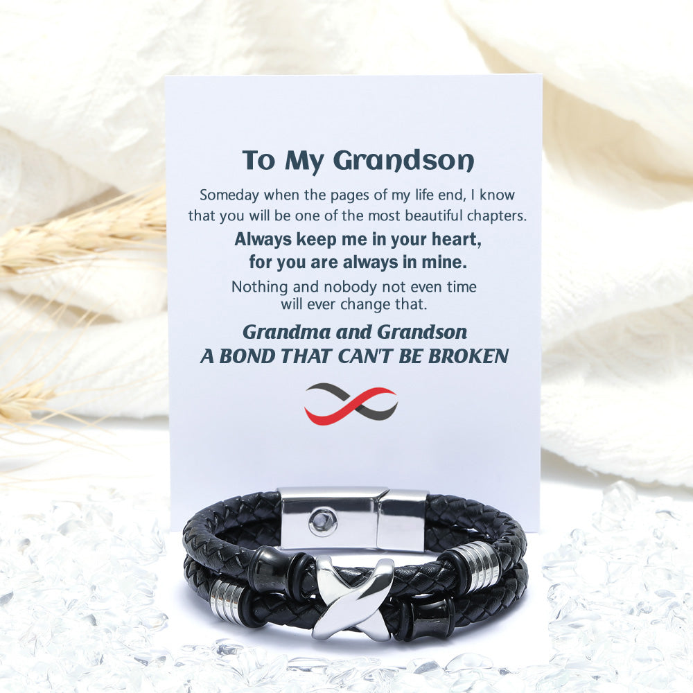 To My Grandson "A BOND THAT CAN'T BE BROKEN" Projection Bracelet