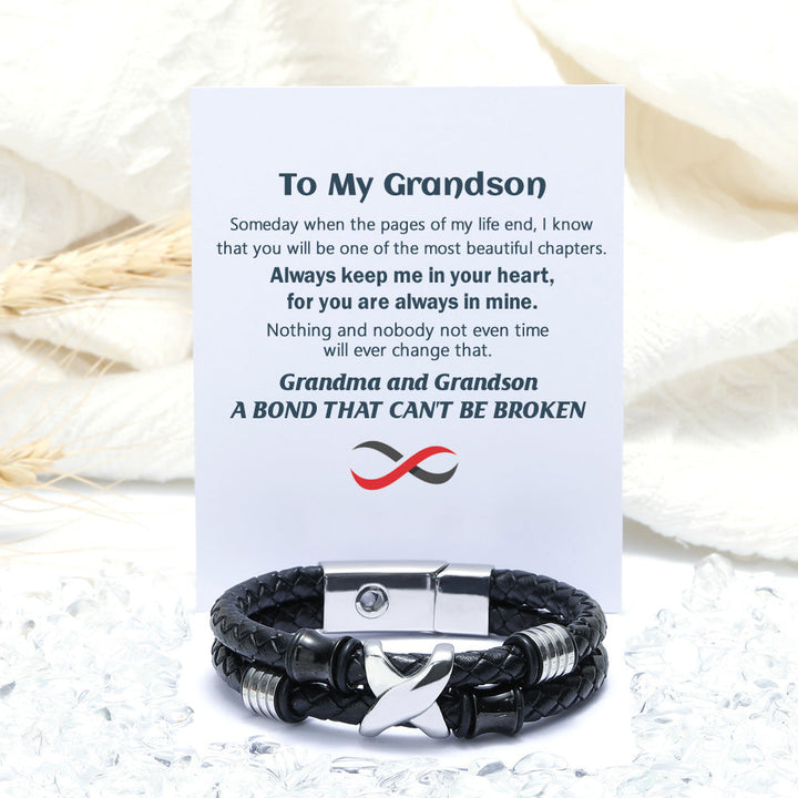 To My Grandson "A BOND THAT CAN'T BE BROKEN" Projection Bracelet