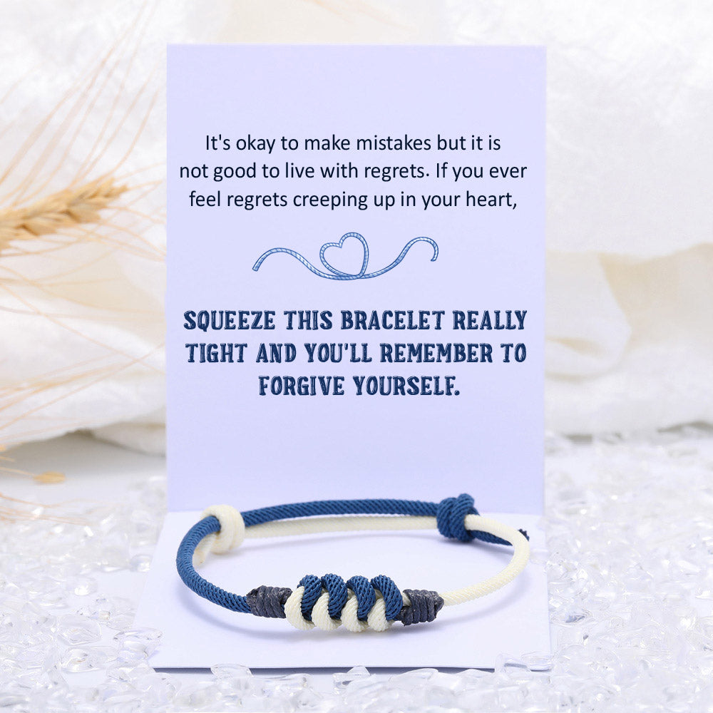 To My Grandson "Remember to forgive yourself." Blue Knot Bracelet